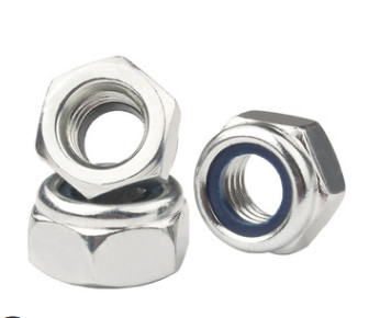 M3-M20 Hex Head Nuts Khóa nylon Xanh trắng Kẽm Thép carbon thấp Din 985 Chốt công nghiệp