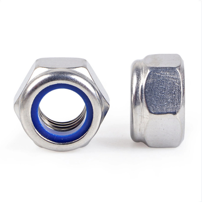 M3-M20 Hex Head Nuts Khóa nylon Xanh trắng Kẽm Thép carbon thấp Din 985 Chốt công nghiệp