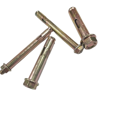 Chốt nối thép carbon vàng kẽm hex flange hạt loại sleeve neo cho công nghiệp