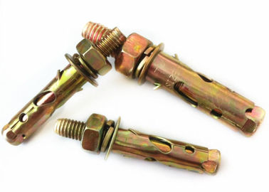 Lớp 4,8 Chống trượt Vây cá mập Mở rộng Neo Bolt Thép carbon Mạ kẽm màu vàng