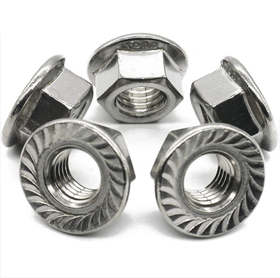 Din6923 Mét Đầu mặt bích răng cưa Đai ốc Thép mạ kẽm trắng 8,8 Lớp