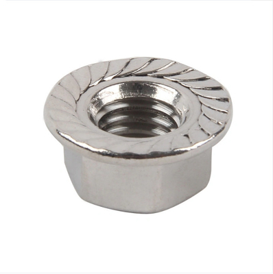 Din6923 Mét Đầu mặt bích răng cưa Đai ốc Thép mạ kẽm trắng 8,8 Lớp