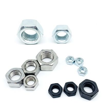 Thép cacbon M3 Hex Head Nuts Standard Zinc Plated / Hdg / Black lớp 4.8/8.8/10.9